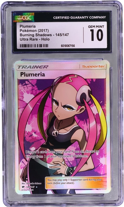 2017 Pokemon Burning Shadows 145/147 Plumeria Ultra Rare Holo