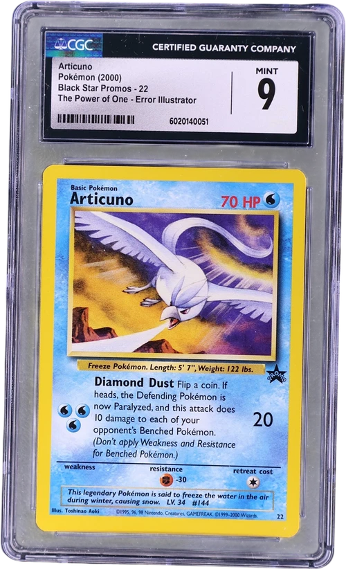 2000 Pokemon Black Star Promos - WotC 22 Articuno The Power of One Error Illustrator - Aoki