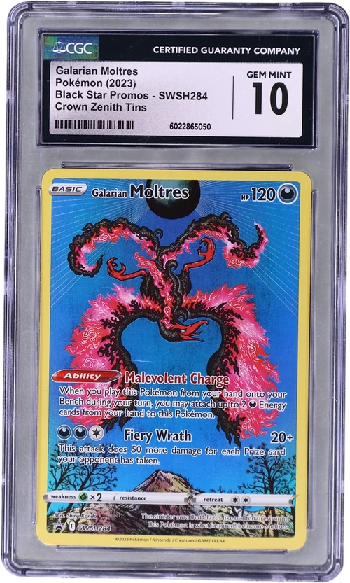 2023 Pokemon Black Star Promos - Sword & Shield SWSH284 Galarian Moltres Crown Zenith Tin (Holo)