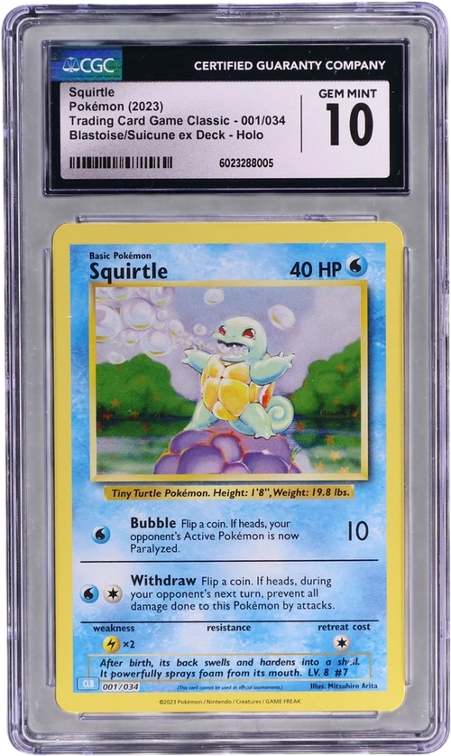 2023 Pokemon Trading Card Game Classic - CLV, CLC, CLB 001/034 Squirtle Blastoise & Suicune ex Deck - CLB Holo
