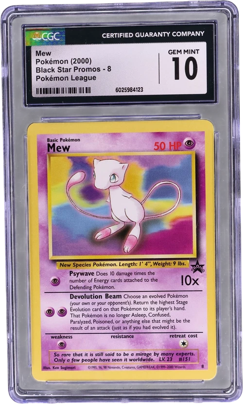 2000 Pokemon Black Star Promos - WotC 8 Mew Pokémon League