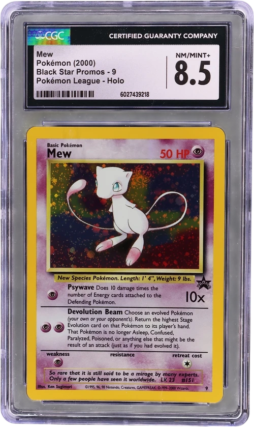 2000 Pokemon Black Star Promos - WotC 9 Mew Pokémon League (Holo)