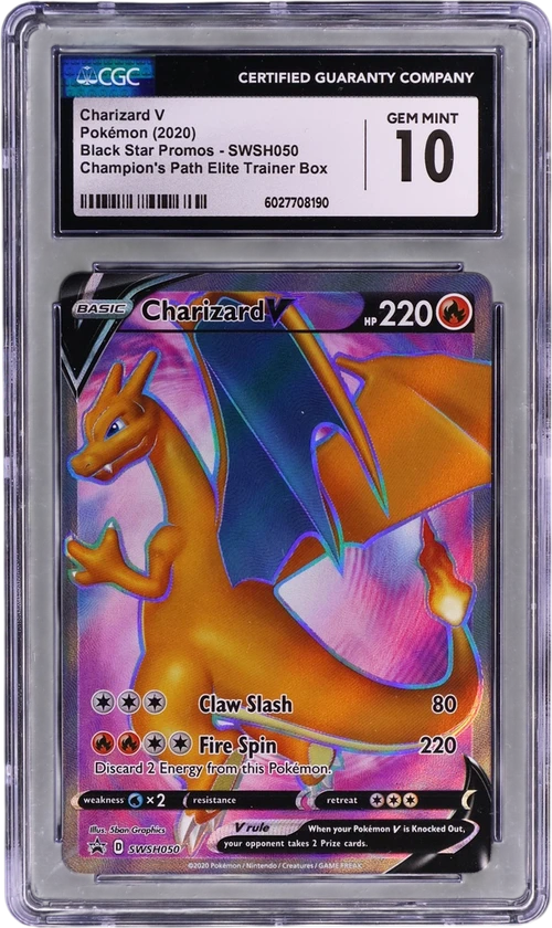 2020 Pokemon Black Star Promos - Sword & Shield SWSH050 Charizard V Champion's Path Elite Trainer Box (Holo)