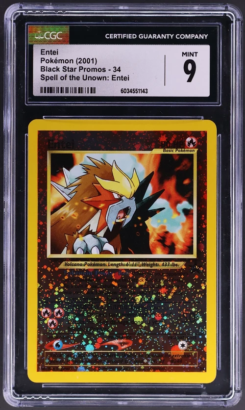 2001 Pokemon Black Star Promos - WotC 34 Entei Spell of the Unown: Entei (Reverse Holo)