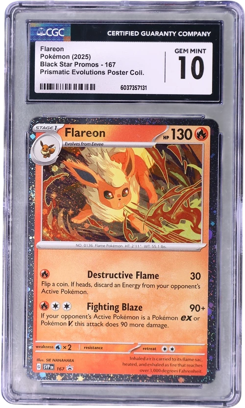 2025 Pokemon Black Star Promos - Scarlet & Violet SVP EN 167 Flareon Prismatic Evolutions Poster Collection (Cosmos Holo)