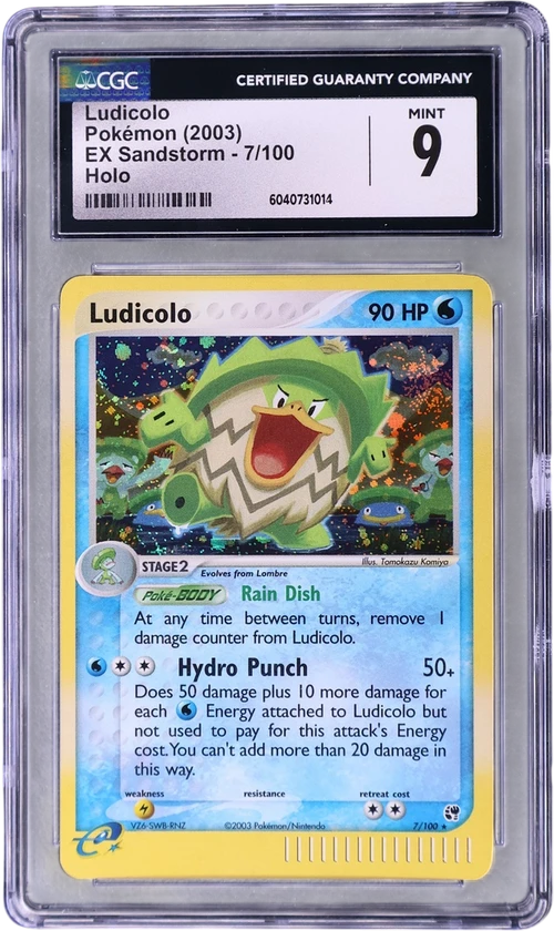 2003 Pokemon EX Sandstorm (2003 Copyright, w/ "e" Symbol) 7/100 Ludicolo Holo