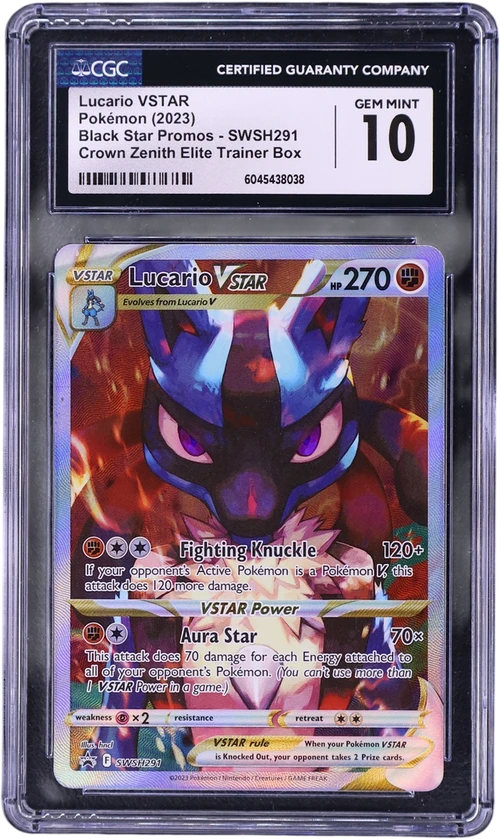 2023 Pokemon Black Star Promos - Sword & Shield SWSH291 Lucario VSTAR Crown Zenith Elite Trainer Box (Holo)
