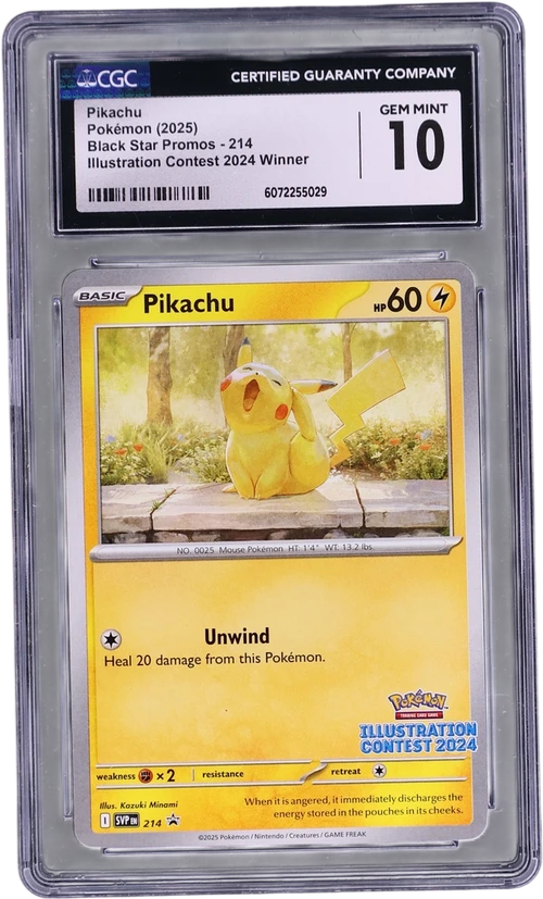 2025 Pokemon Black Star Promos - Scarlet & Violet SVP EN 214 Pikachu Illustration Contest 2024 Winner