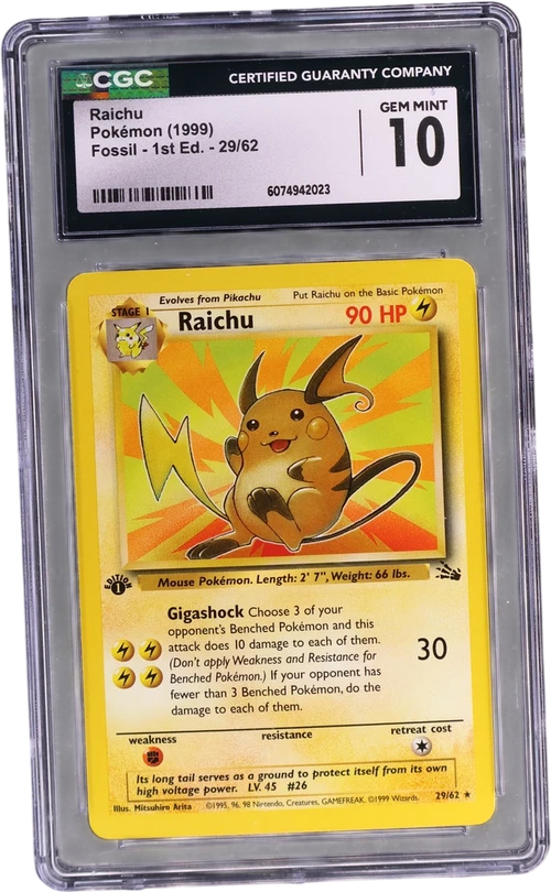 1999 Pokemon Fossil - 1st Edition 29/62 Raichu
