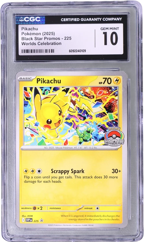 2025 Pokemon Black Star Promos - Scarlet & Violet SVP EN 225 Pikachu Worlds Celebration