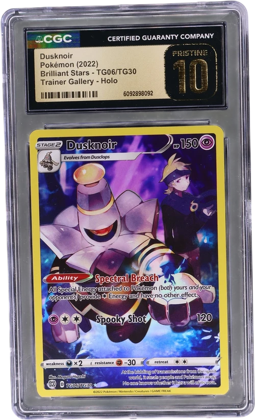 2022 Pokemon Brilliant Stars TG06/TG30 Dusknoir Trainer Gallery Holo