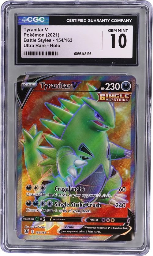 2021 Pokemon Battle Styles 154/163 Tyranitar V Ultra Rare Holo