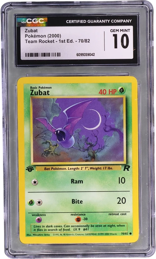 2000 Pokemon Team Rocket - 1st Edition 70/82 Zubat
