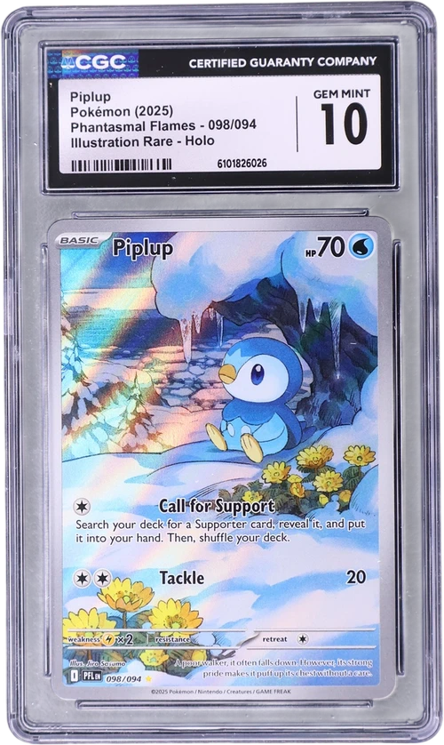 2025 Pokemon Phantasmal Flames - PFL EN 098/094 Piplup Illustration Rare Holo