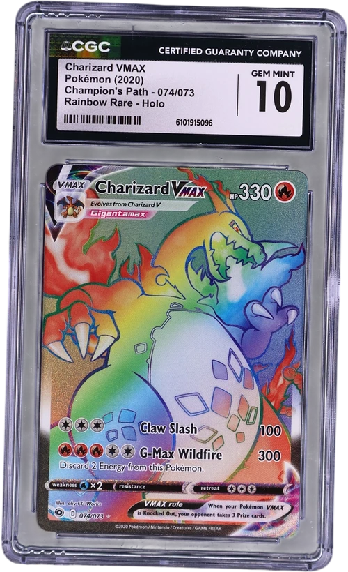 2020 Pokemon Champion's Path 074/073 Charizard VMAX Rainbow Rare Holo