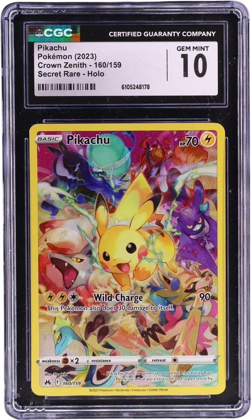 2023 Pokemon Crown Zenith 160/159 Pikachu Secret Rare Holo