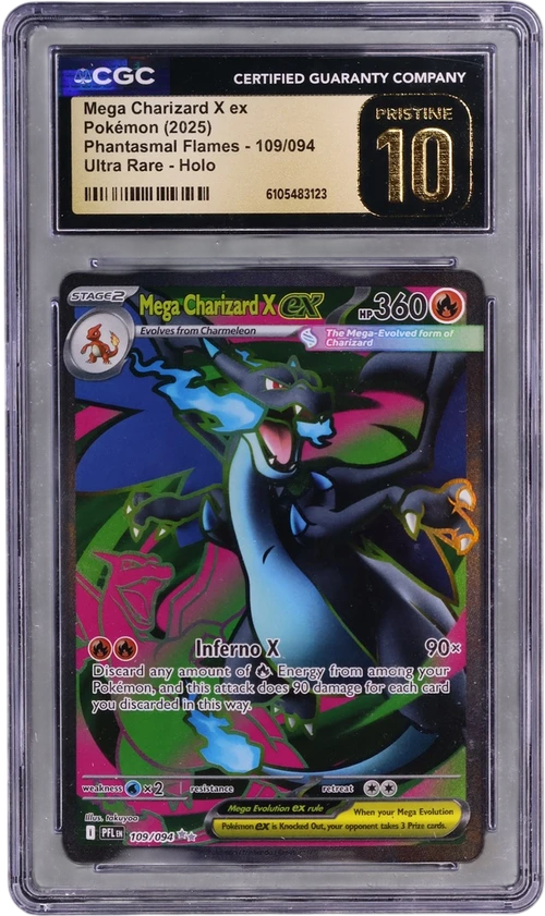 2025 Pokemon Phantasmal Flames - PFL EN 109/094 Mega Charizard X ex Ultra Rare Holo