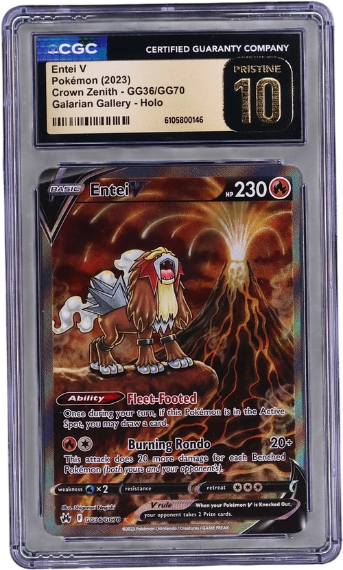 2023 Pokemon Crown Zenith GG36/GG70 Entei V Galarian Gallery Holo