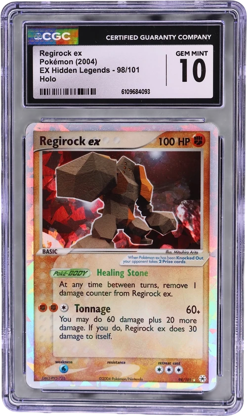 2004 Pokemon EX Hidden Legends 98/101 Regirock ex (Cracked Ice) Holo