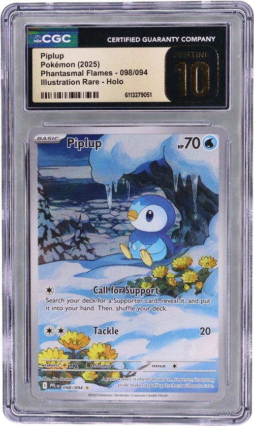 2025 Pokemon Phantasmal Flames - PFL EN 098/094 Piplup Illustration Rare Holo