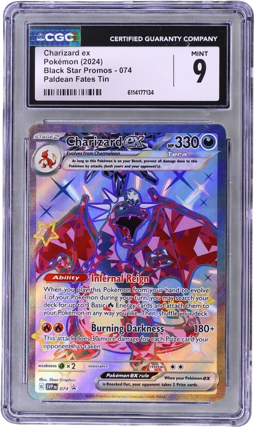 2024 Pokemon Black Star Promos - Scarlet & Violet SVP EN 074 Charizard ex Paldean Fates Tin (Holo)