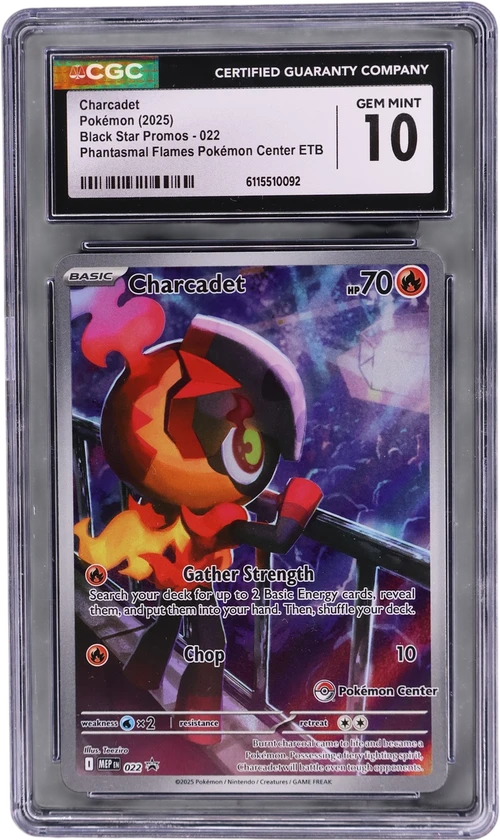 2025 Pokemon Black Star Promos - Mega Evolution MEP EN 022 Charcadet Phantasmal Flames Pokémon Center ETB (Holo)
