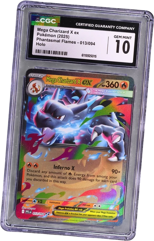 2025 Pokemon Phantasmal Flames - PFL EN 013/094 Mega Charizard X ex Holo