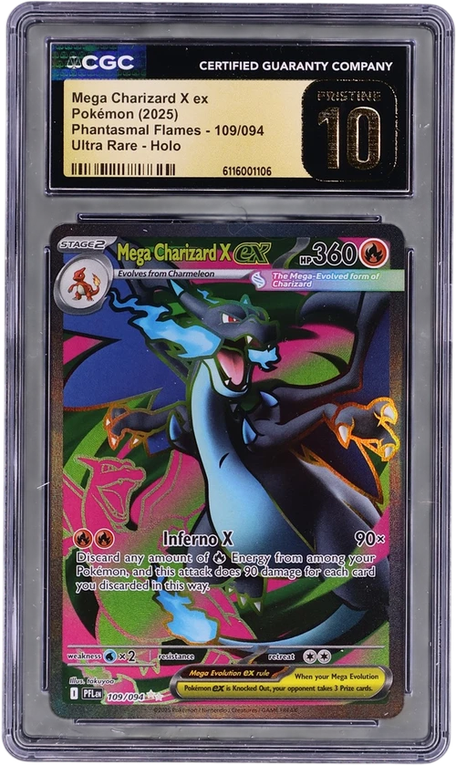 2025 Pokemon Phantasmal Flames - PFL EN 109/094 Mega Charizard X ex Ultra Rare Holo
