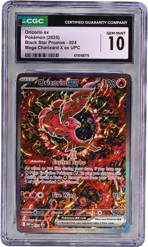2025 Pokemon Black Star Promos - Mega Evolution MEP EN 024 Oricorio ex Mega Charizard X ex Ultra Premium Collection (Holo)