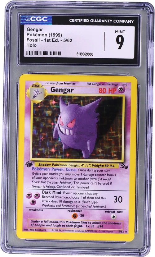 1999 Pokemon Fossil - 1st Edition 5/62 Gengar Holo