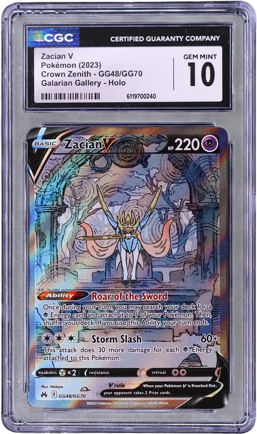 2023 Pokemon Crown Zenith GG48/GG70 Zacian V Galarian Gallery Holo