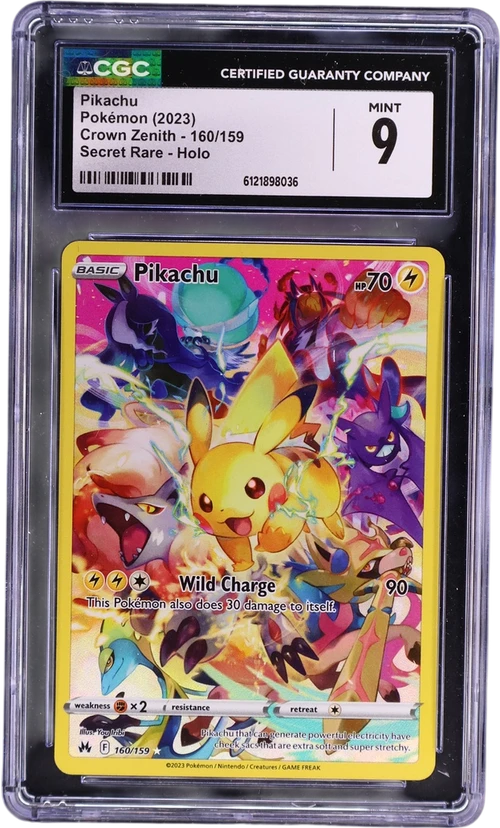 2023 Pokemon Crown Zenith 160/159 Pikachu Secret Rare Holo