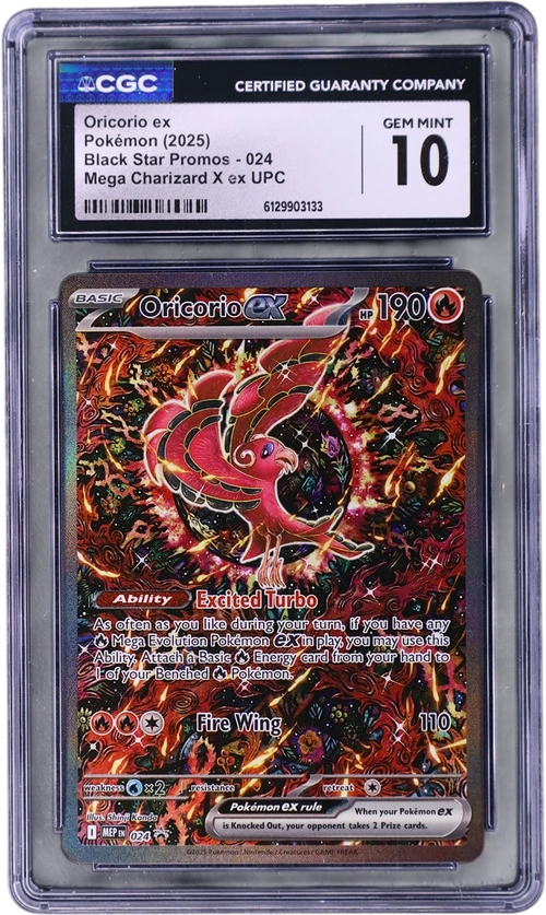 2025 Pokemon Black Star Promos - Mega Evolution MEP EN 024 Oricorio ex Mega Charizard X ex Ultra Premium Collection (Holo)