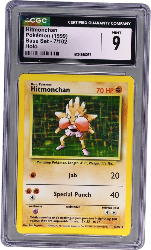 1999 Pokemon Base Set - Unlimited 7/102 Hitmonchan Holo
