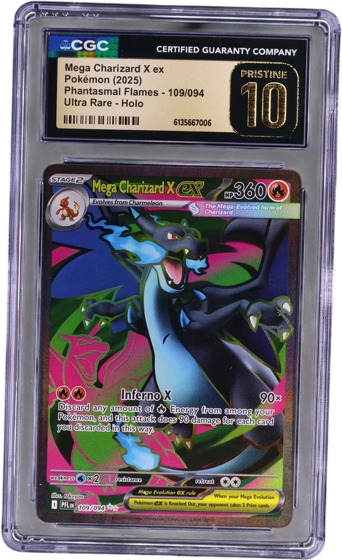 2025 Pokemon Phantasmal Flames - PFL EN 109/094 Mega Charizard X ex Ultra Rare Holo