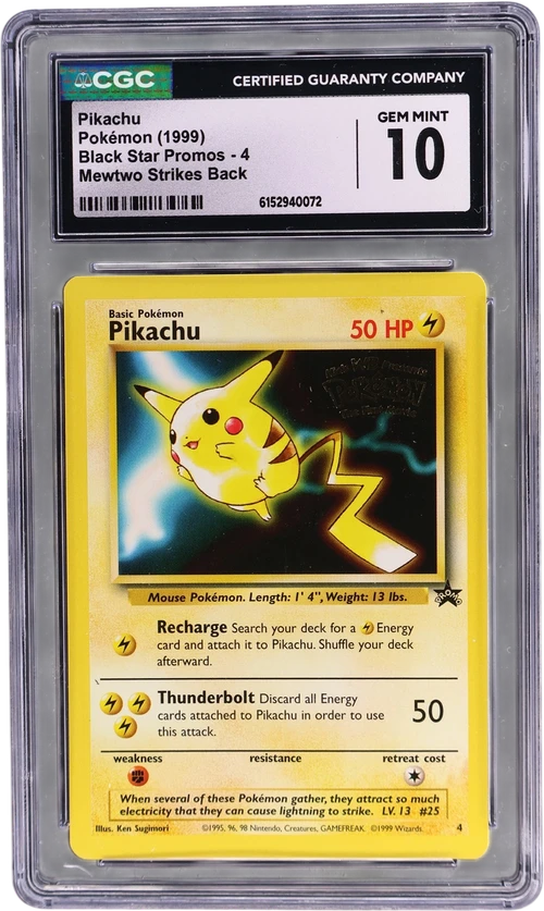 1999 Pokemon Black Star Promos - WotC 4 Pikachu Mewtwo Strikes Back