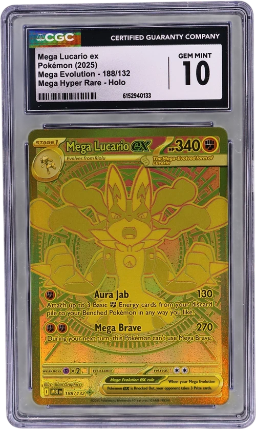 2025 Pokemon Mega Evolution - MEG EN 188/132 Mega Lucario ex Mega Hyper Rare Holo