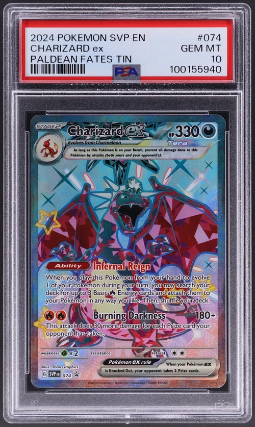 2024 Pokemon Svp En-Sv Black Star Promo #074 Charizard Ex Paldean Fates Tin