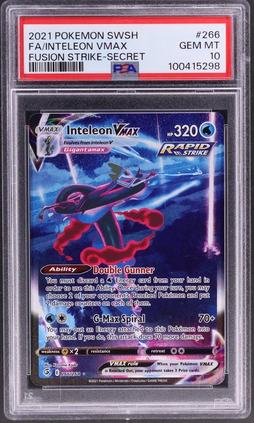 2021 Pokemon Sword & Shield Fusion Strike #266 Full Art / Inteleon Vmax Secret