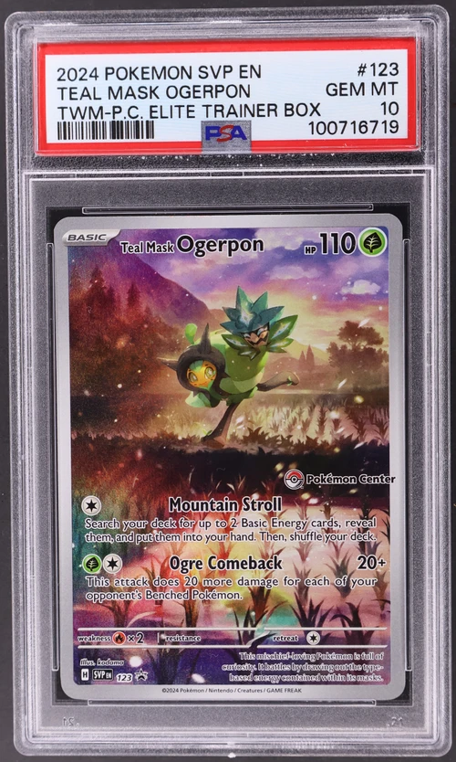 2024 Pokemon Svp En-Sv Black Star Promo #123 Teal Mask Ogerpon Twilight Masquerade Pokemon Center Elite Trainer Box