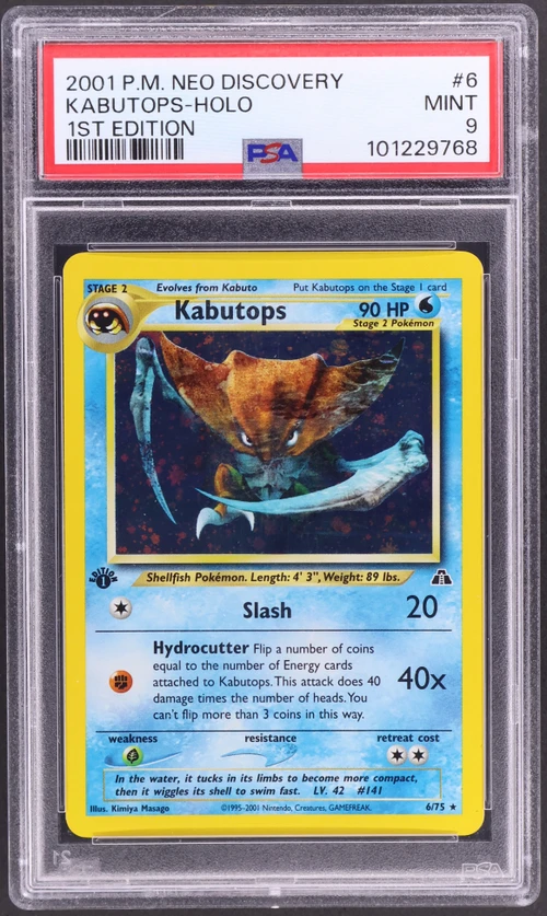 2001 Pokemon Neo Discovery #6 Kabutops-Holo 1st Edition (PSA 9)