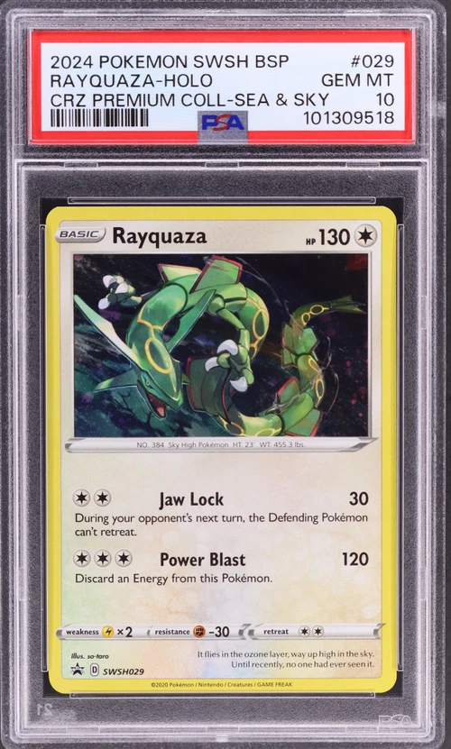 2024 Pokemon Swsh Black Star Promo #029 Rayquaza-Holo Crown Zenith Premium Collection Sea & Sky