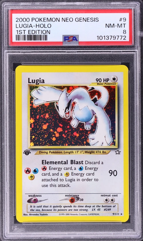 2000 Pokemon Neo Genesis 1st Edition #9 Lugia-Holo (PSA 8)