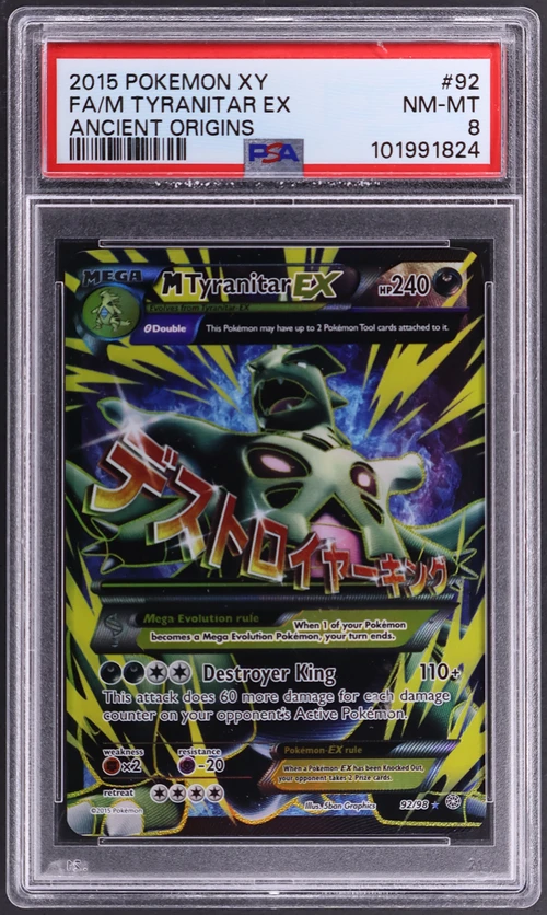 2015 Pokemon Xy Ancient Origins #92 Full Art / M Tyranitar Ex