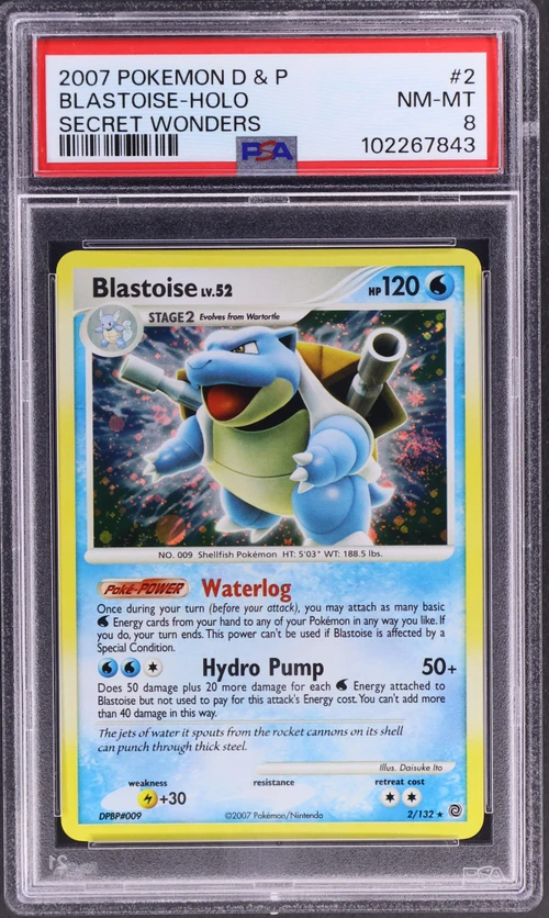 2007 Pokemon Diamond & Pearl Secret Wonders #2 Blastoise-Holo