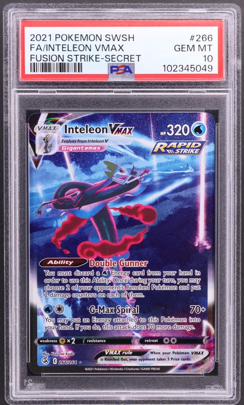 2021 Pokemon Sword & Shield Fusion Strike #266 Full Art / Inteleon Vmax Secret