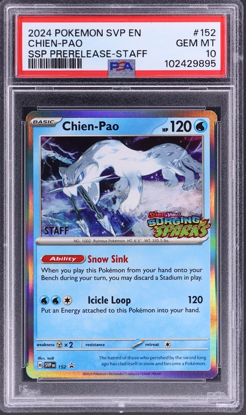 2024 Pokemon Svp En-Sv Black Star Promo #152 Chien-Pao Surging Sparks Prerelease-Staff