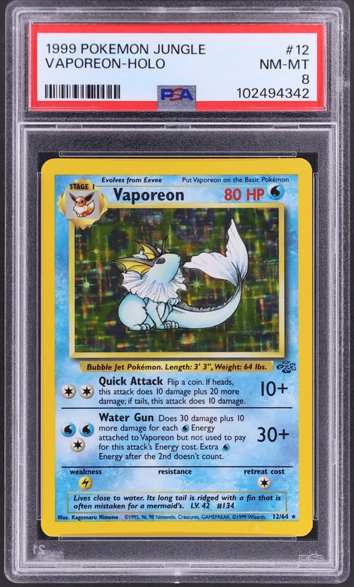 1999 Pokemon Jungle #12 Vaporeon-Holo