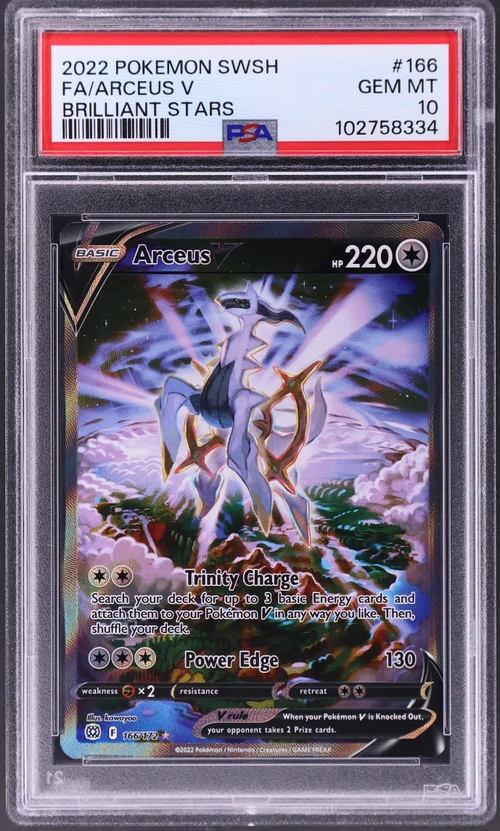 2022 Pokemon Sword & Shield Brilliant Stars #166 Full Art / Arceus V