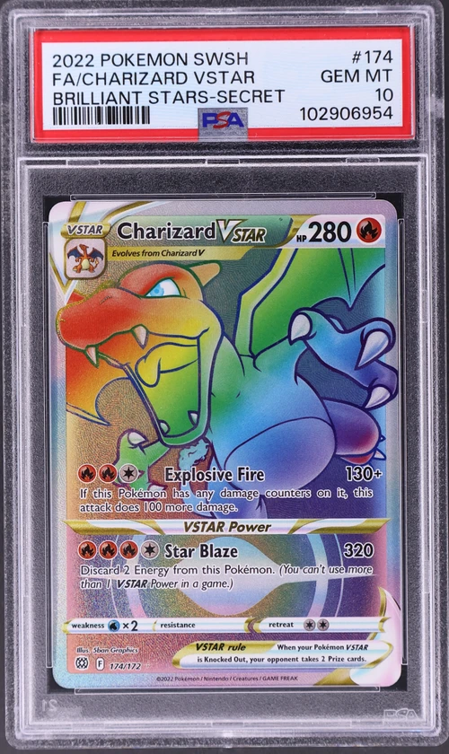 2022 Pokemon Sword & Shield Brilliant Stars #174 Full Art / Charizard Vstar Secret